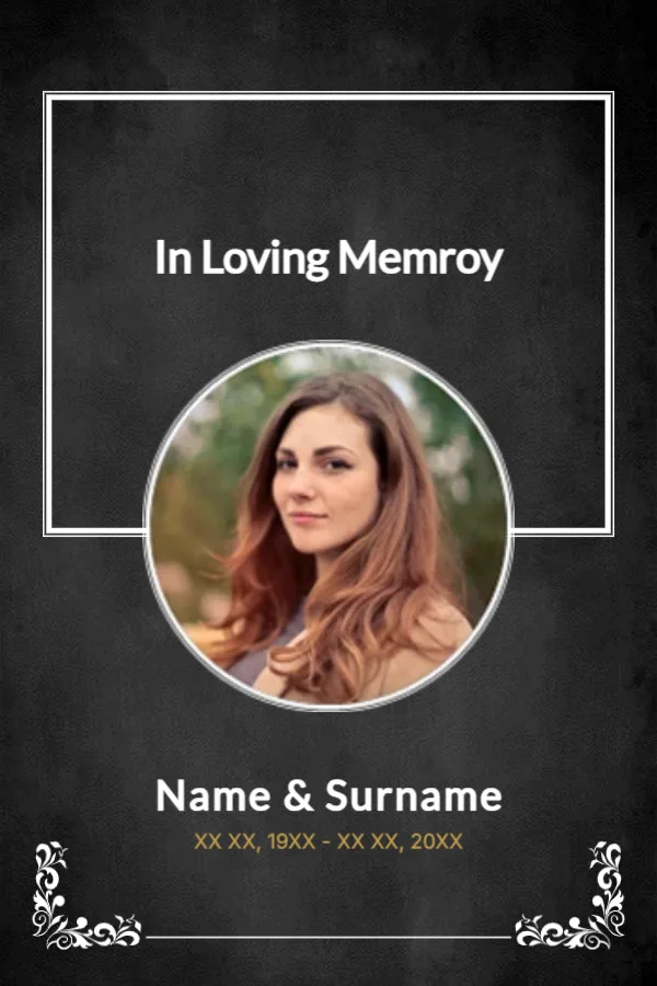 Memorial Card Design Template – In Loving Memory Of