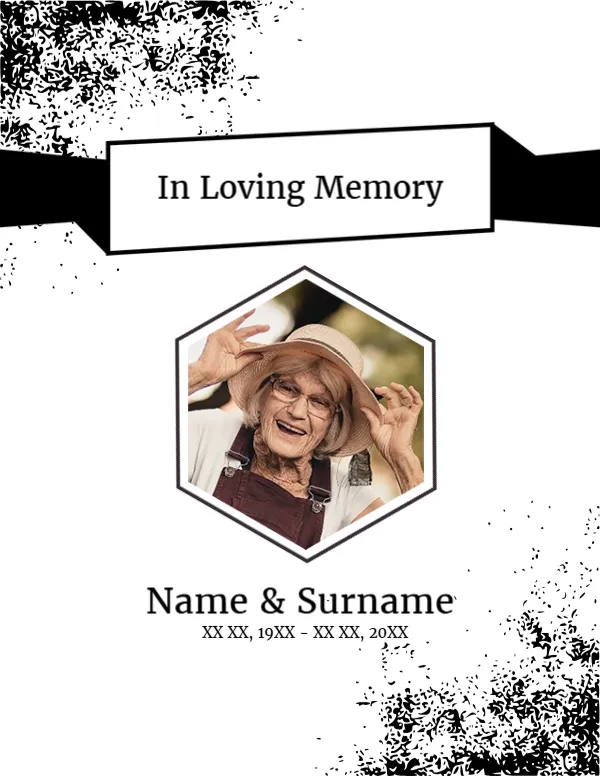 Elegant Funeral Card Template