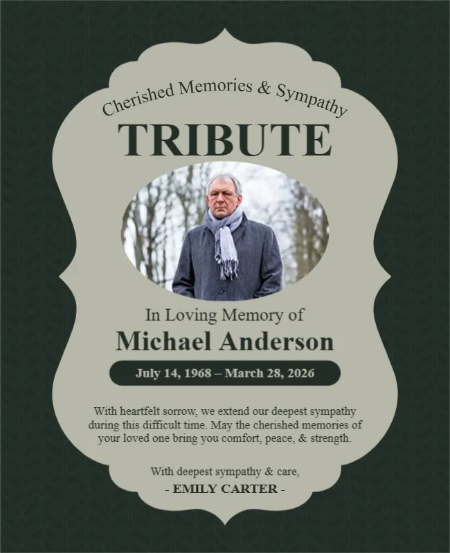 Cherished Memories and Sympathy Tribute Template