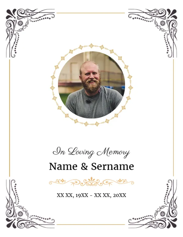 Obituary Memorial Card Template