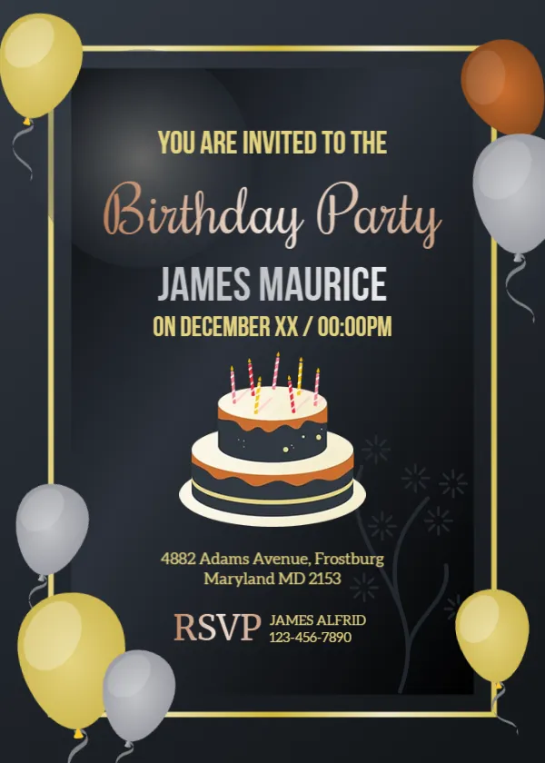 Birthday Invitation Card Template for Friend
