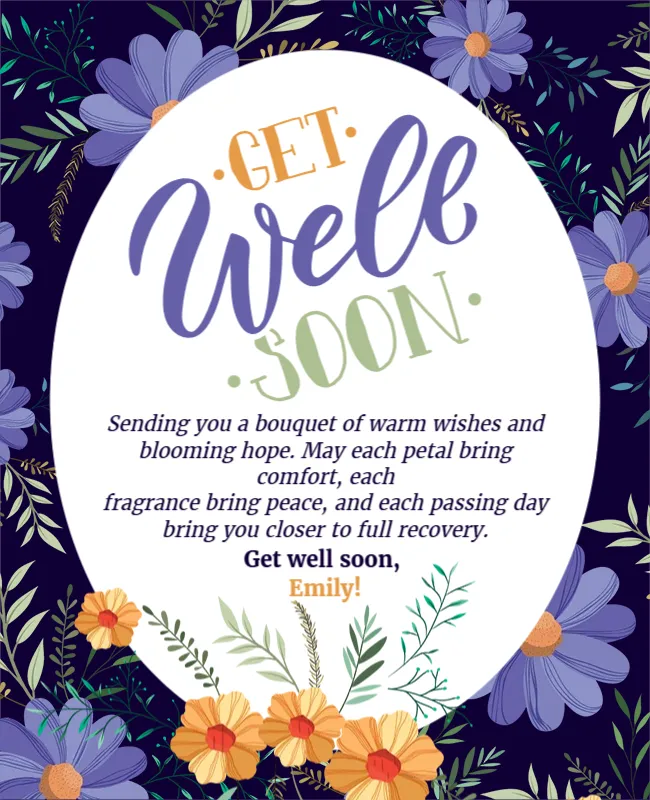 Floral Get Well Soon Card