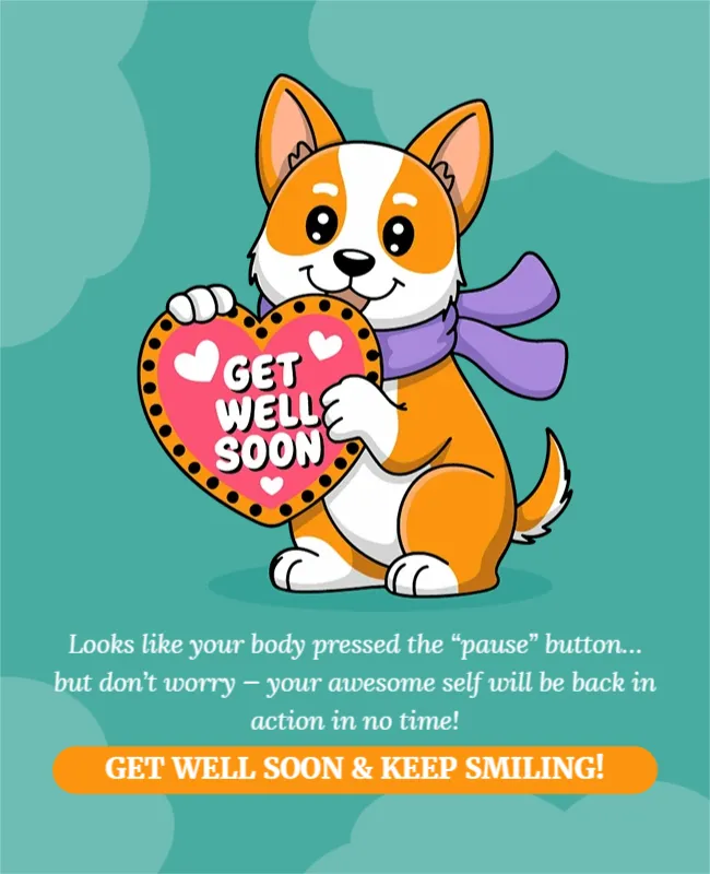 Cute & Cartoon Get Well Soon Card