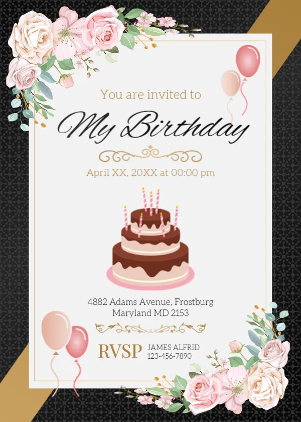 My Birthday Invitation Card Design