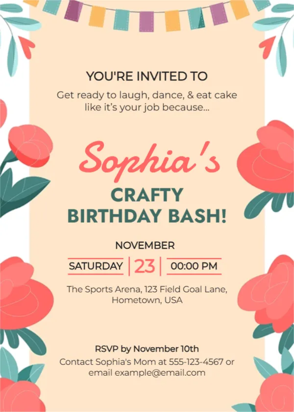 DIY Craft Birthday Invitation Card Design