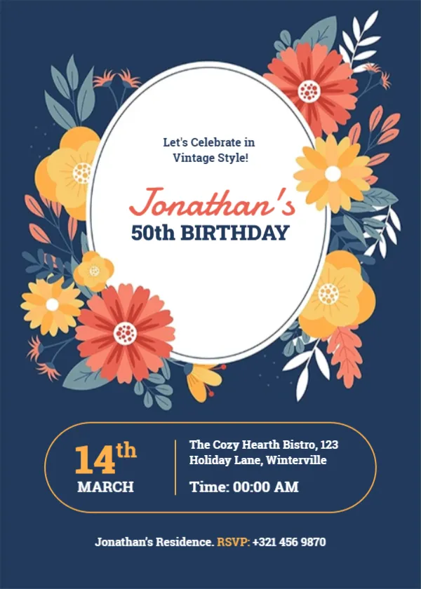 Birthday Invitation Template in Vintage-Theme