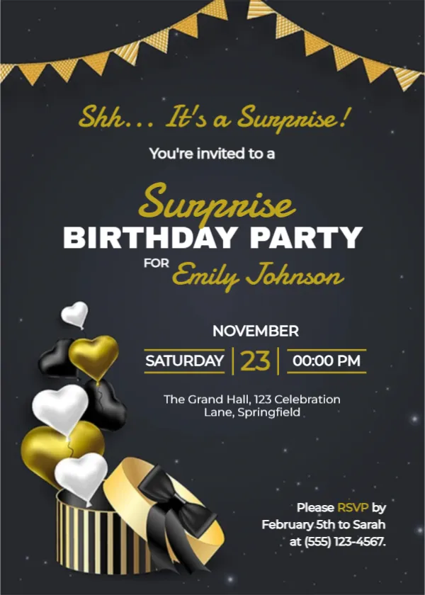 Surprise Birthday Party Design Template