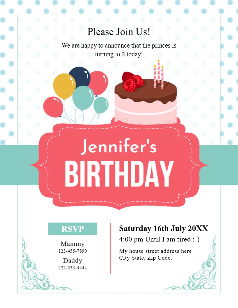 Best Birthday Party Invitation Design Template