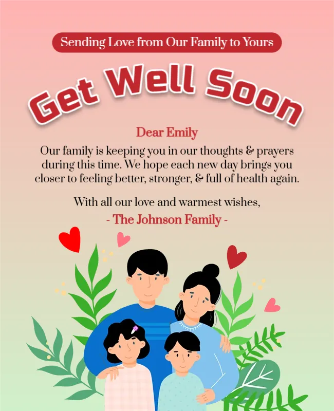 Family Get Well Soon Card