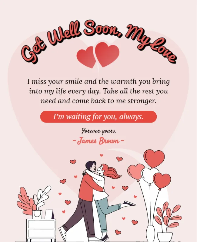 Romantic Get Well Soon Card