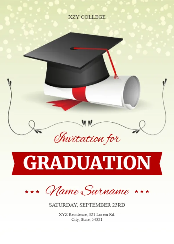 College Graduation Party Invitation Template