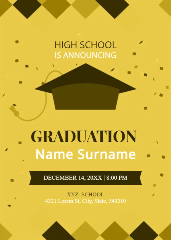Invitation Template for High School Graduation Party