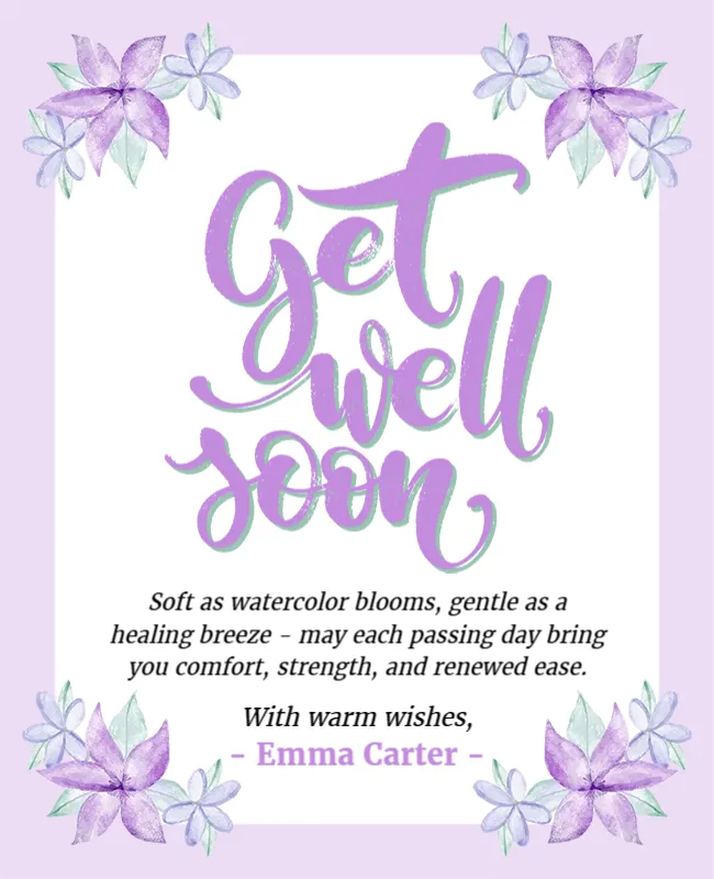 Watercolor Get Well Soon Card