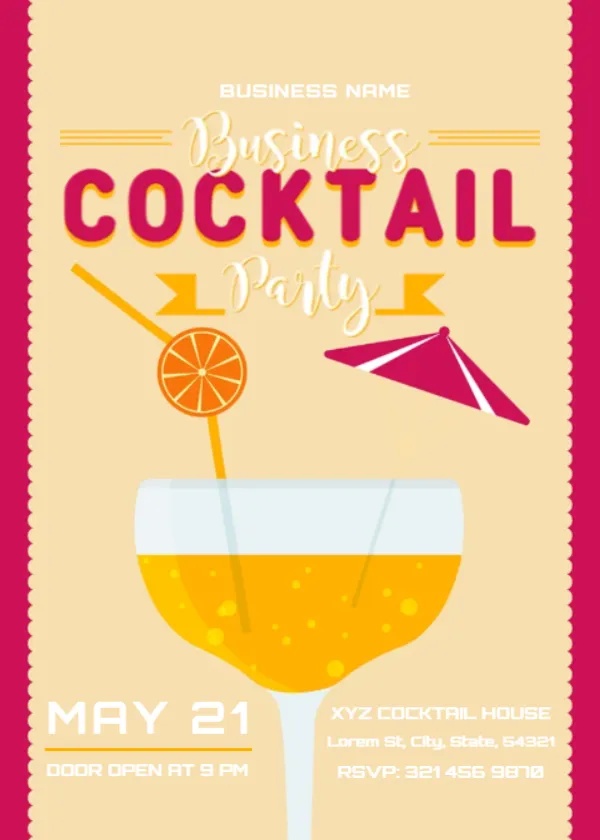 Invitation Card for Business Cocktail Party