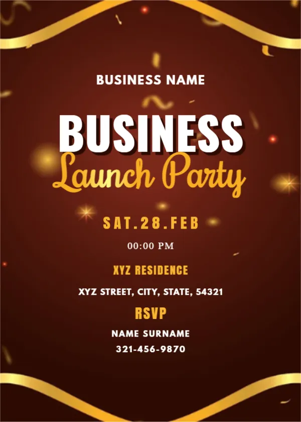 Invitation Template for Business Launch Party