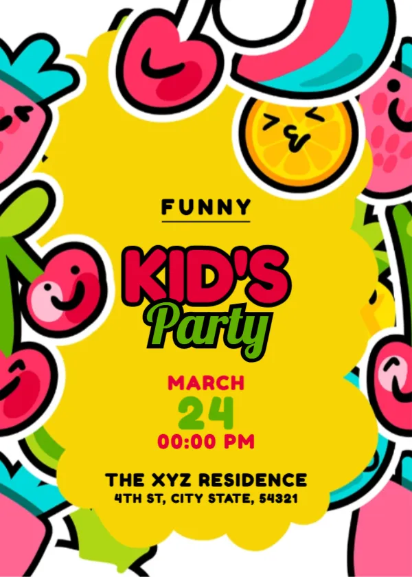 Invitation Template for Funny Kid’s Party