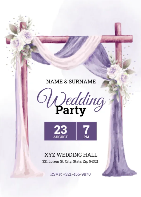 Invitation Card Template for Wedding Party