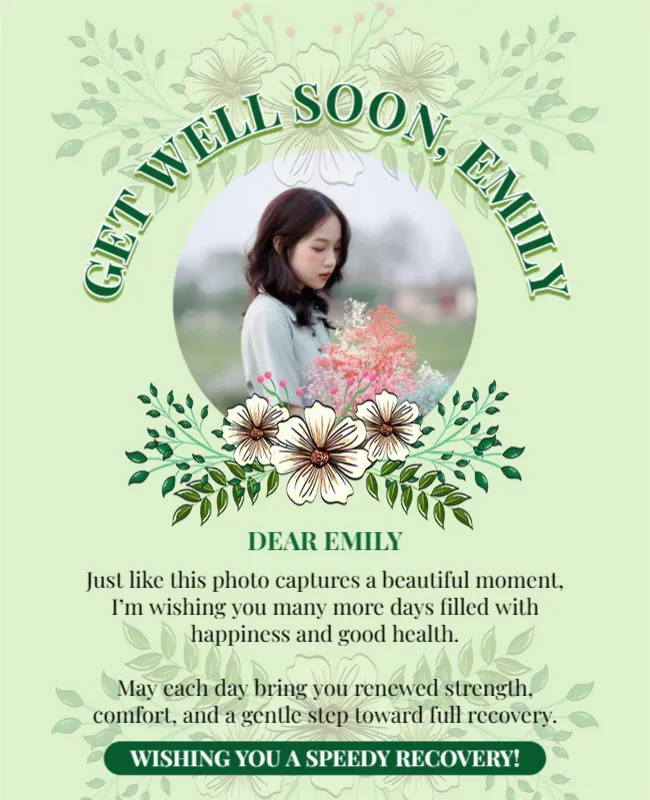 Personalized Photo Get Well Soon Card