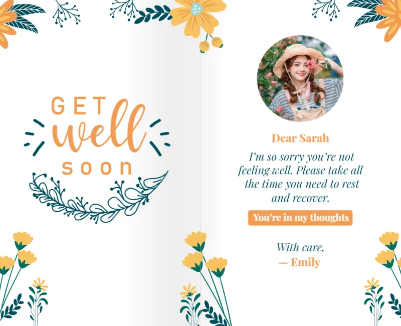 Printable Folded Get Well Soon Card