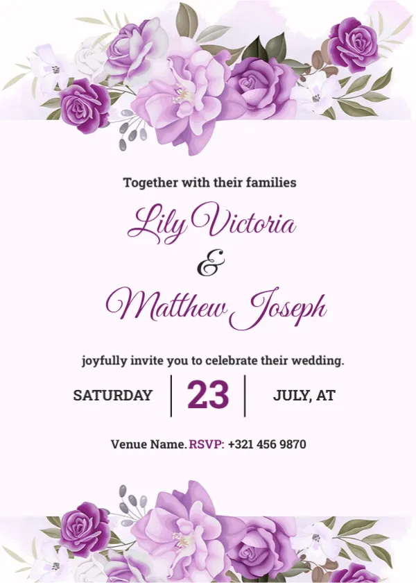 Destination Wedding Invitation Card Template
