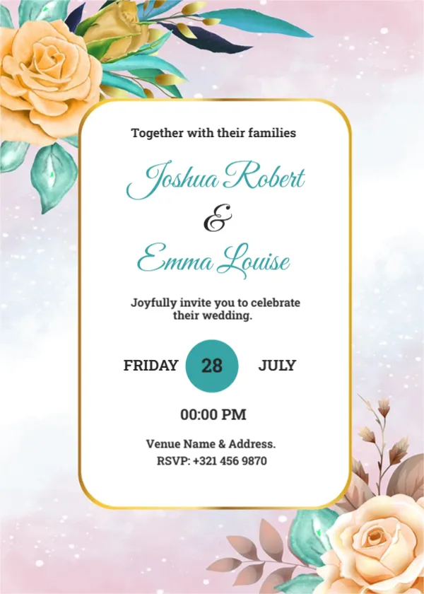 Wedding Invitation Card in Modern Minimalist Style