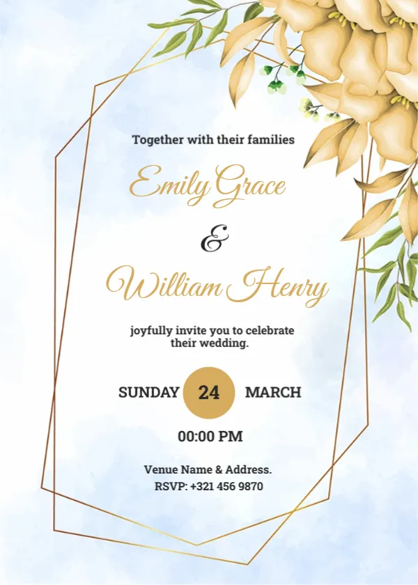 Invitation Card Template for Traditional Wedding