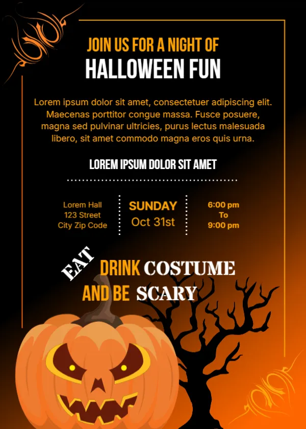 Invitation Card Template for Halloween Party