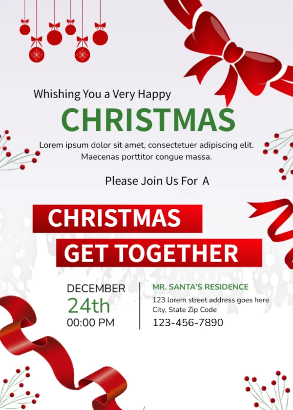 Invitation Template for Christmas Get Together Party
