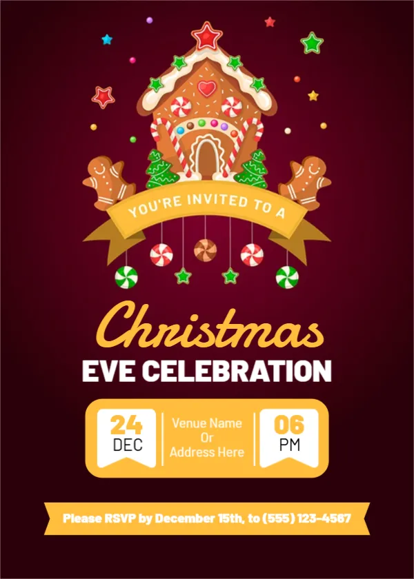 Invitation Template for Christmas Eve Celebration
