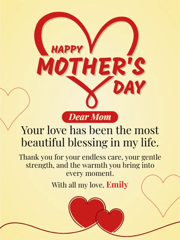 Sweet and Thoughtful Mother’s Day Card Full of Love