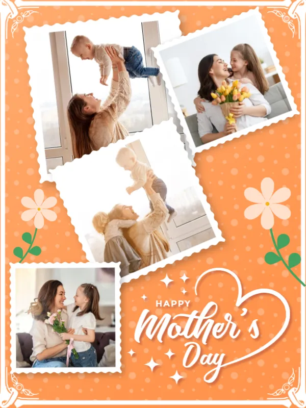 Golden Memories Collage Card – Warm Vintage Style