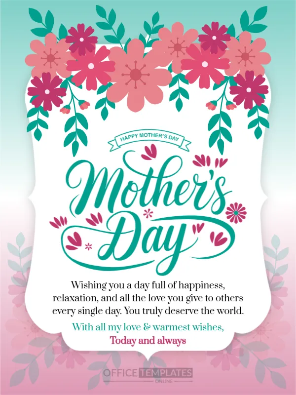 Lovely Mother’s Day Greeting Filled With Warm Wishes