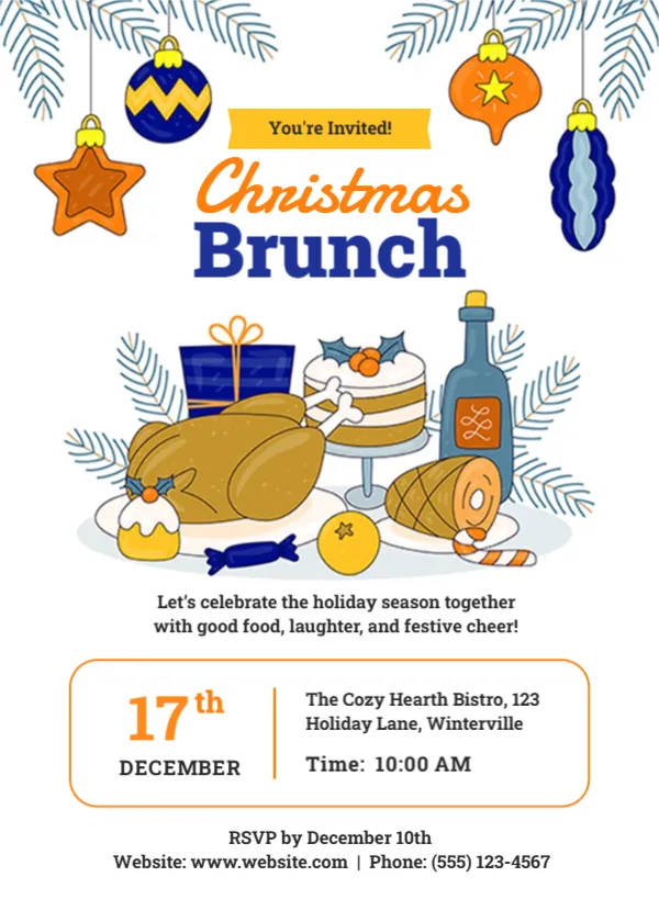 Invitation Template for Christmas Brunch