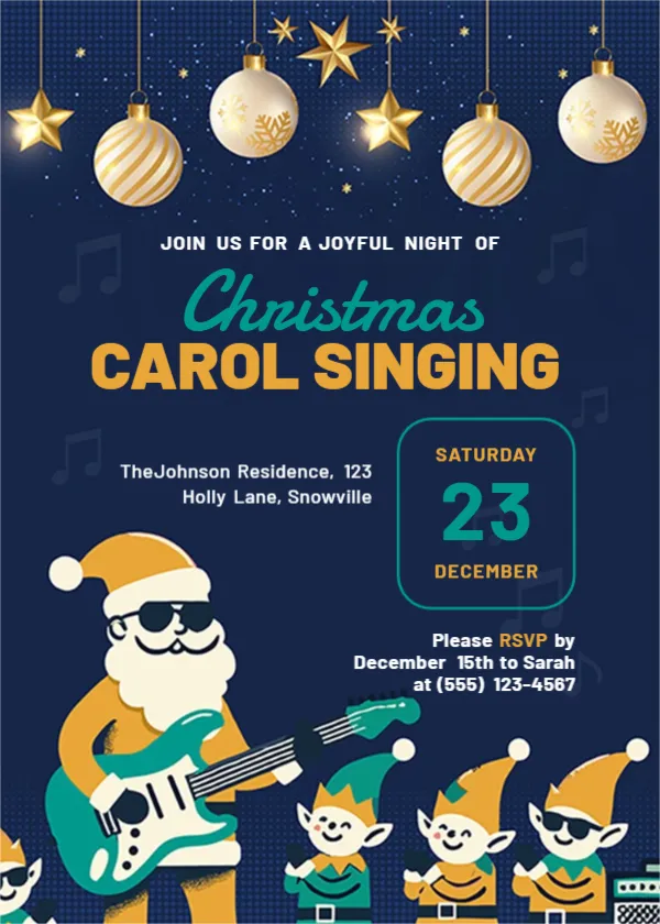 Invitation Template for Christmas Carol Singing