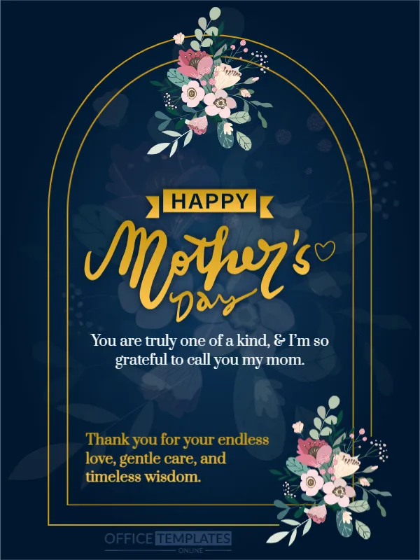 Graceful and Elegant Mother’s Day Card for Mom