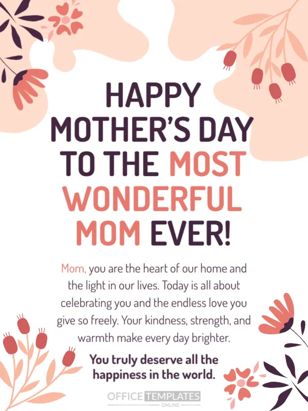 Sweet Surprise Message for the Most Wonderful Mom