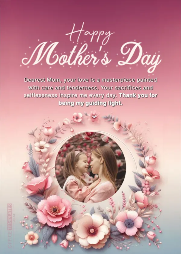 Mother’s Day Card Template in Artistic Design