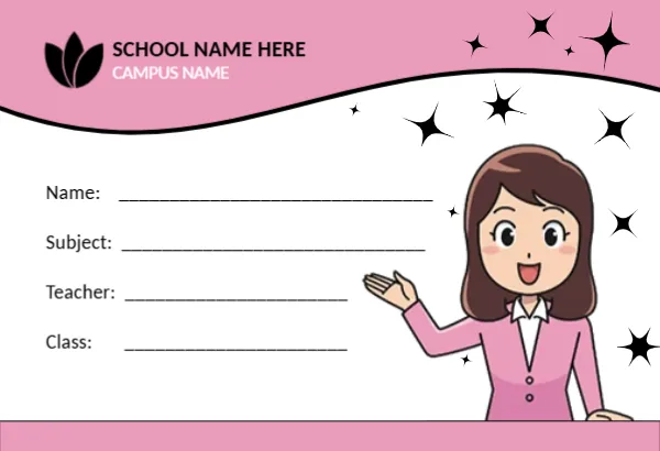Pre-School Kid’s Notebook Name Tag Template