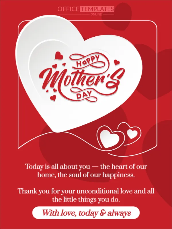Stylish and Modern Mother’s Day Template With Love
