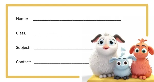 Name Tag Template of Animal Friends