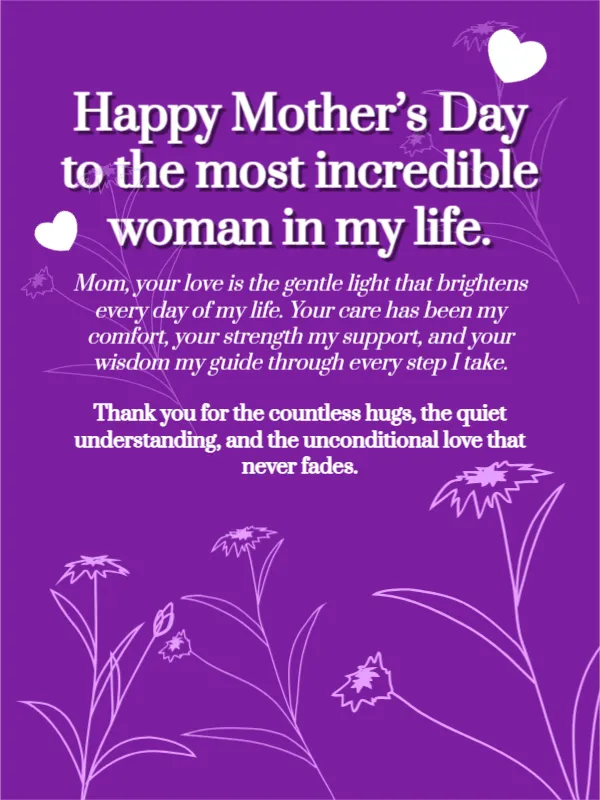 Warm Tribute to Mom’s Care, Love, and Dedication