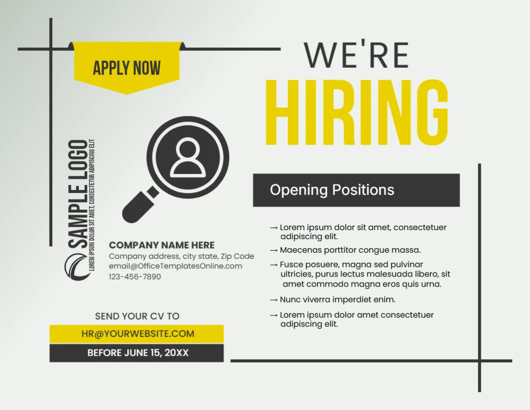 Poster Design Template for Hiring Corporate Job