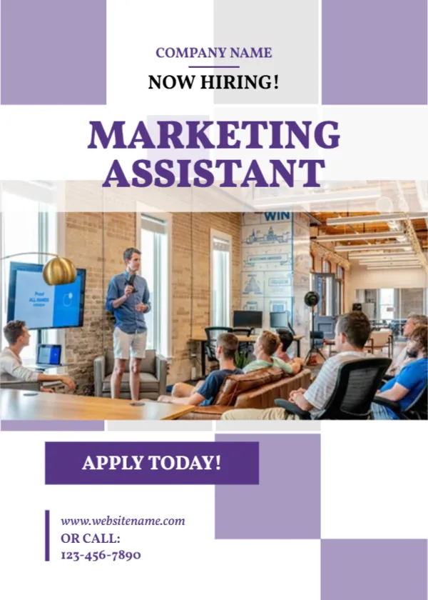 Announcement Template for Marketing Assistant Job Vacancy