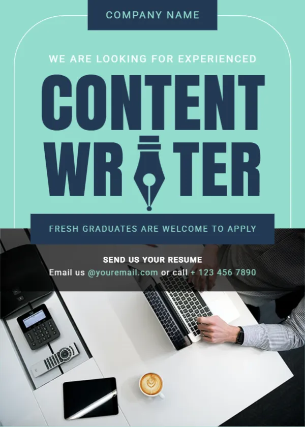 Announcement Template for Content Writer Job Vacancy