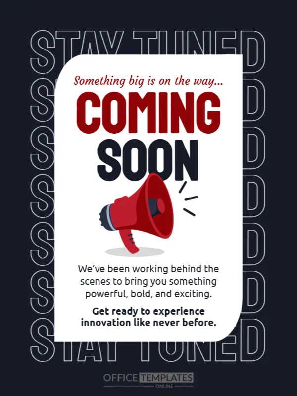 Coming Soon Teaser Announcement (Dark Theme)