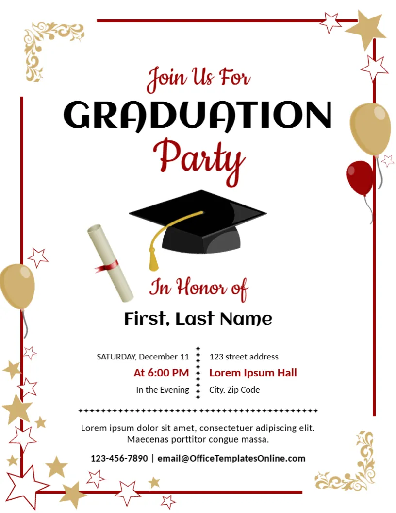Announcement & Invitation Template for Graduation Party