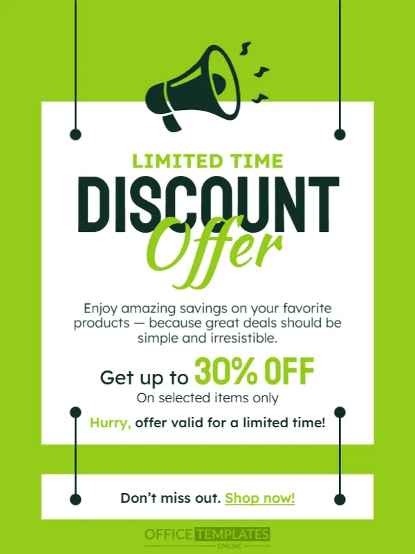 Discount Offer Announcement (Clean Promo Style)