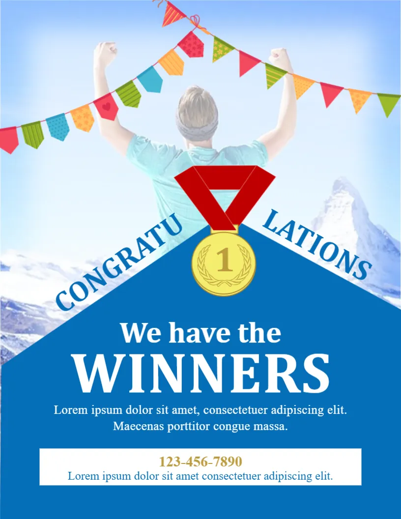 Announcement Template for Winners