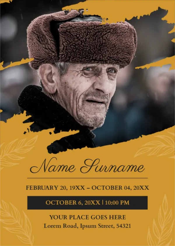 Announcement Flyer Template for Funeral