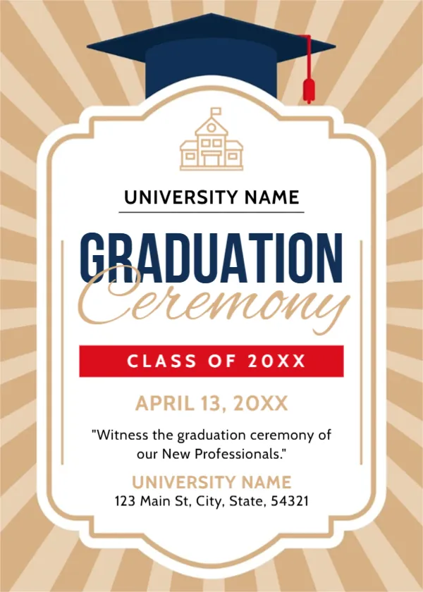 Announcement Flyer Template for University Graduation